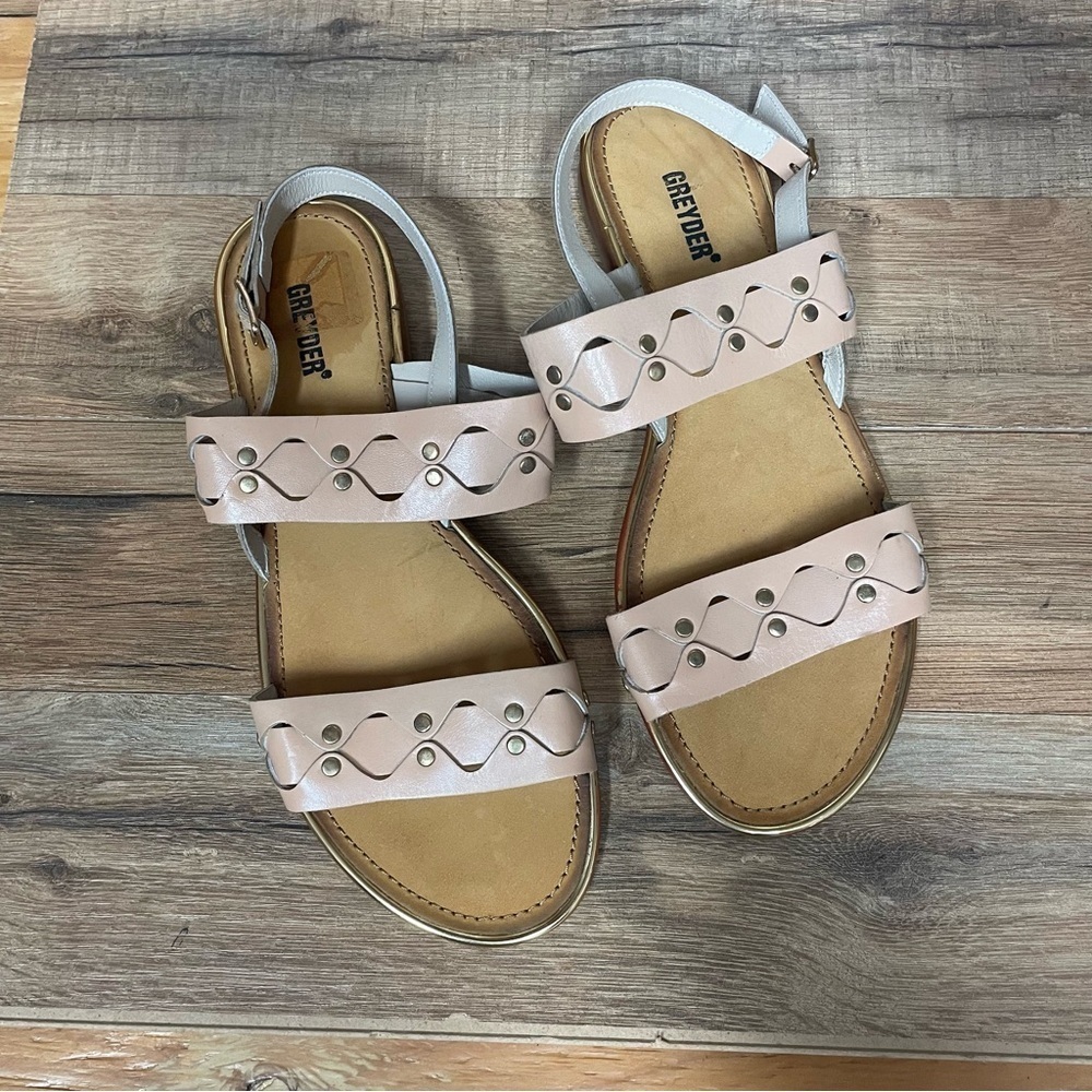 Greyder cute casual summer sandals sling back neutral women’s size 40/9